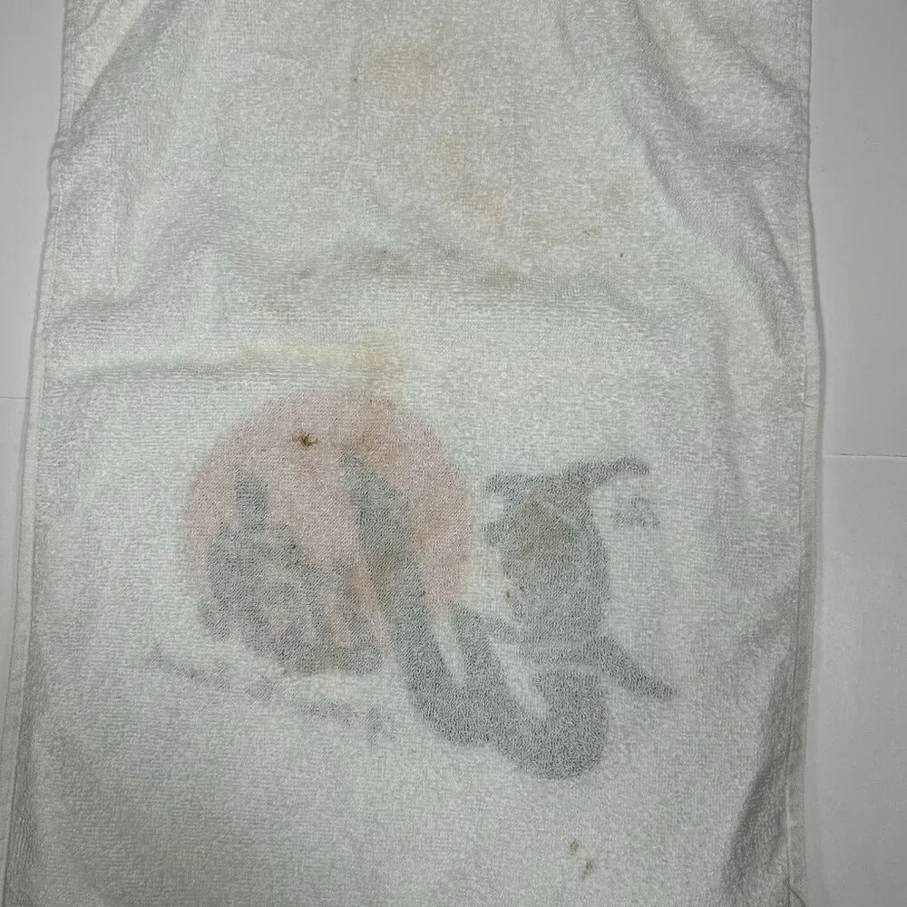 Vtg McArthur The Witch Of Myrtle Beach GC Golf Towel Memorabilia White Flaw
